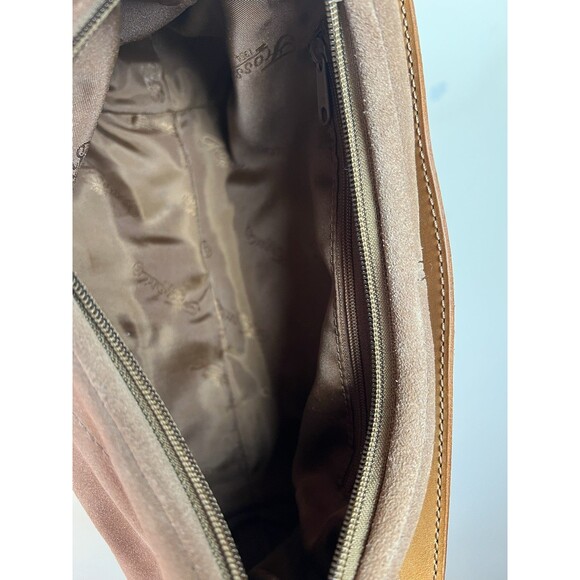 Vintage 90's Suede Fossil Hobo Bag With Vintage Fossil Key Charm - Picture 10 of 12